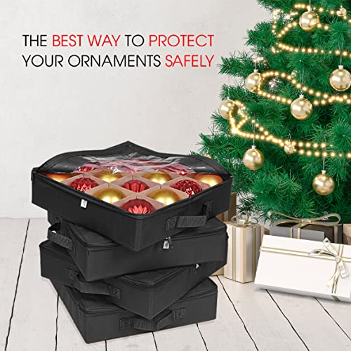 Propik 4 Pcs Christmas Ornament Storage Boxes With Dividers thumb #4