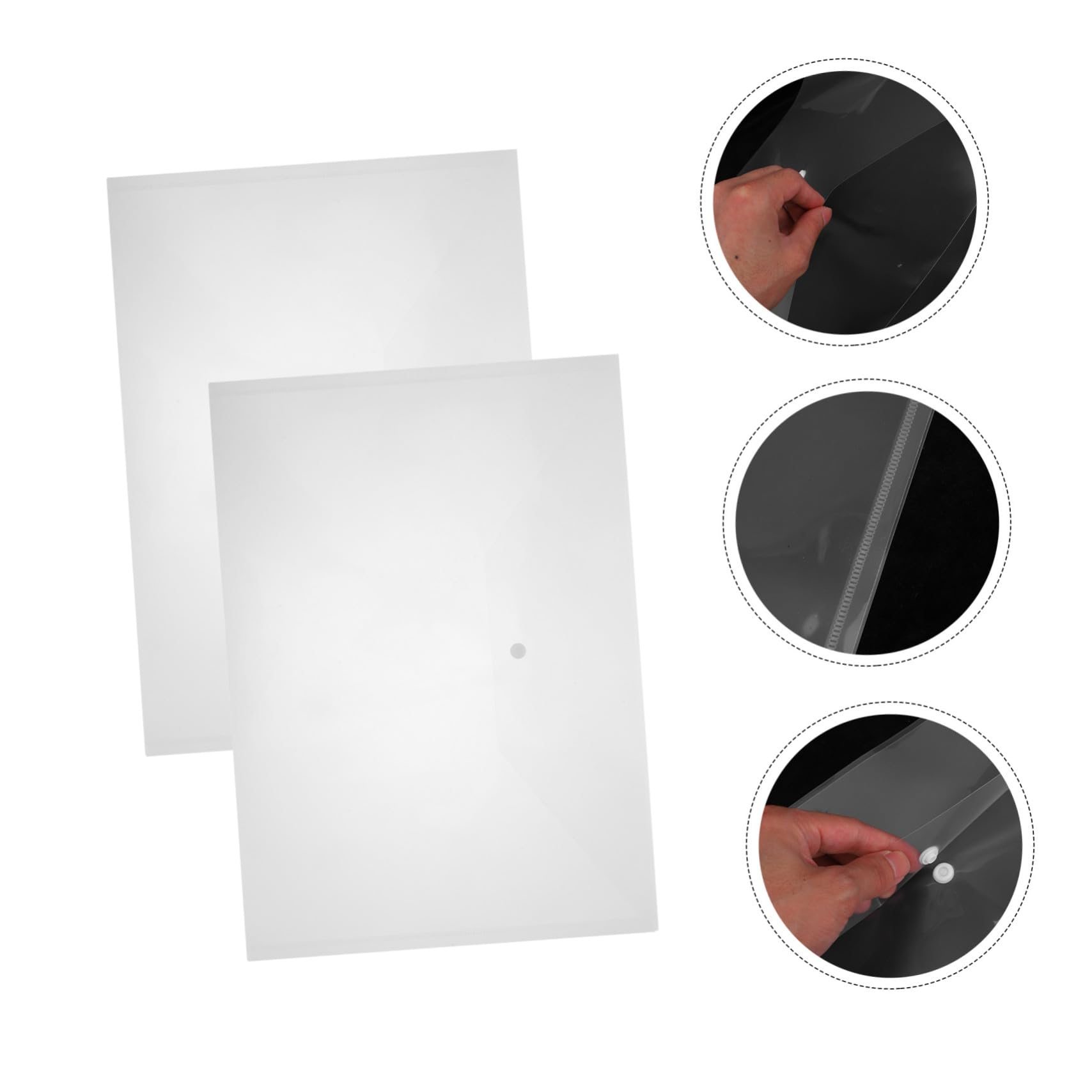 Carpeta de Documentos A3 Transparente Botón, Pp, 10 Piezas