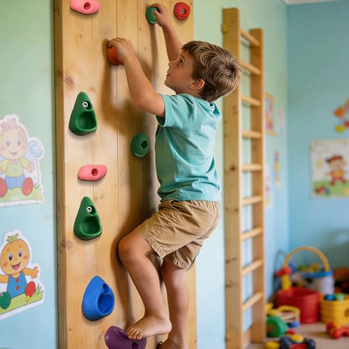 Image of 20 PCS Rock Climbing Wall for Kids,Rock Wall Climbing Holds,Adults Climbing Wall Grip Kits Holds Up to 230 lbs for Outdoor Indoor Home Playground Climbing Wall Holds