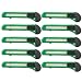 10 Ten Bulk Green Utility Knives Box Cutters Snap Off Blades