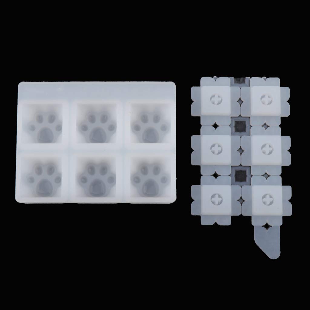 シリコンモールドメカニカルキーボードキーキャップモールドUV樹脂エポキシクラフトDIY (猫の足)