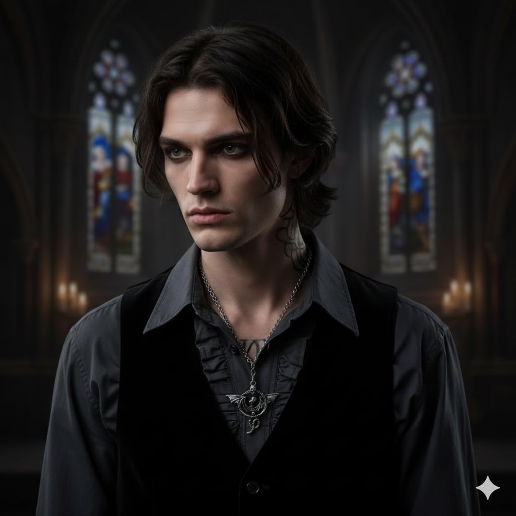 Gothic Skull Skeleton Mermaid Necklace for Women Man - Vintage Retro Gothic Punk Rock Biker Halloween Pendant Necklace - 22+2" Chain - Image 2