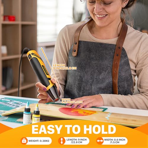 SEEKONE Mini Heat Gun, 350W 2-Temp Settings 500℉ & 842℉(260℃& 450℃) Fast Heat Hot Air Gun Tool with Reflector Nozzle and 4.9Ft Long Cable Overload Protection for Crafting, Vinyl Wrap and Shrink Tubing - Image 3