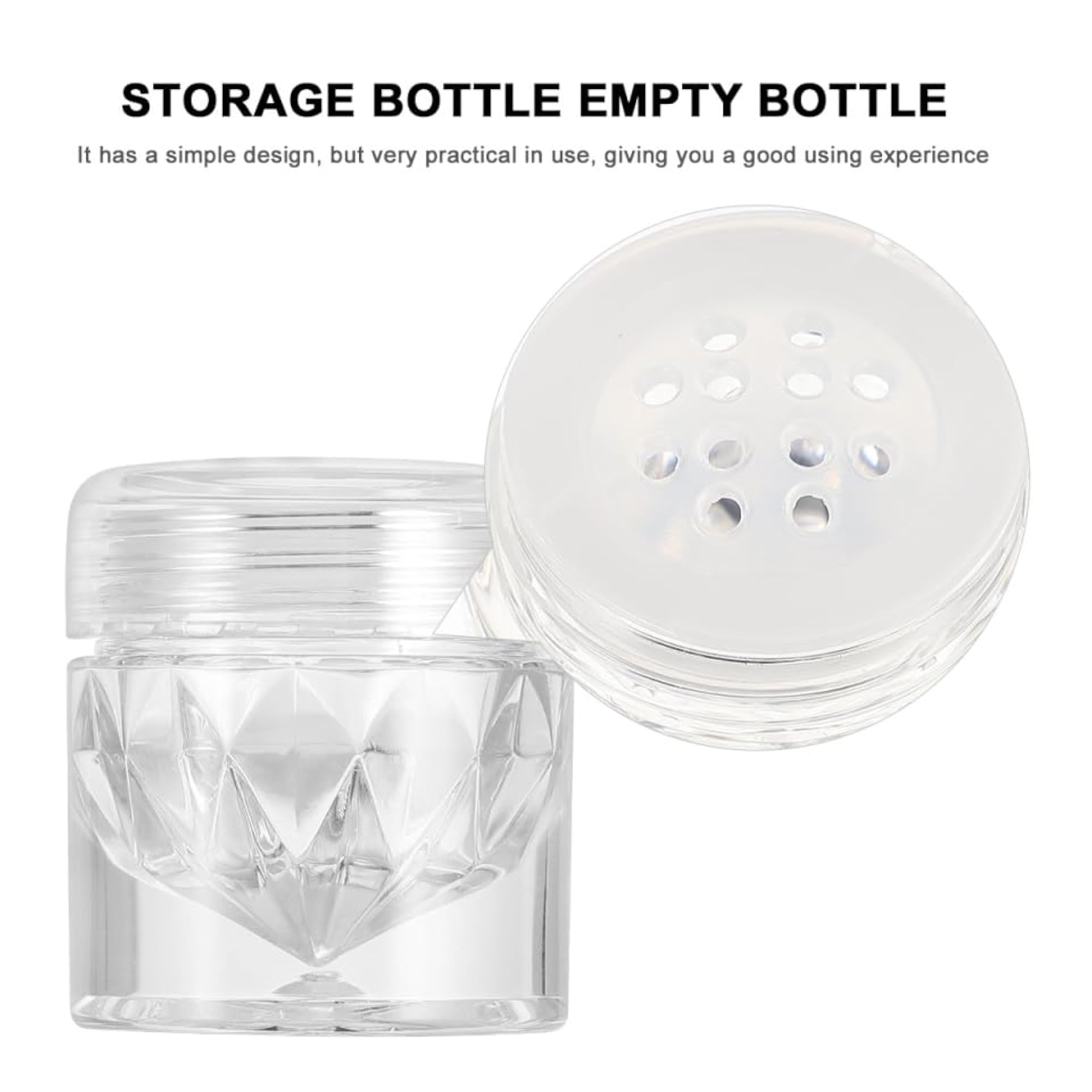 10 PCS Glass Jars Loose Powder Containers