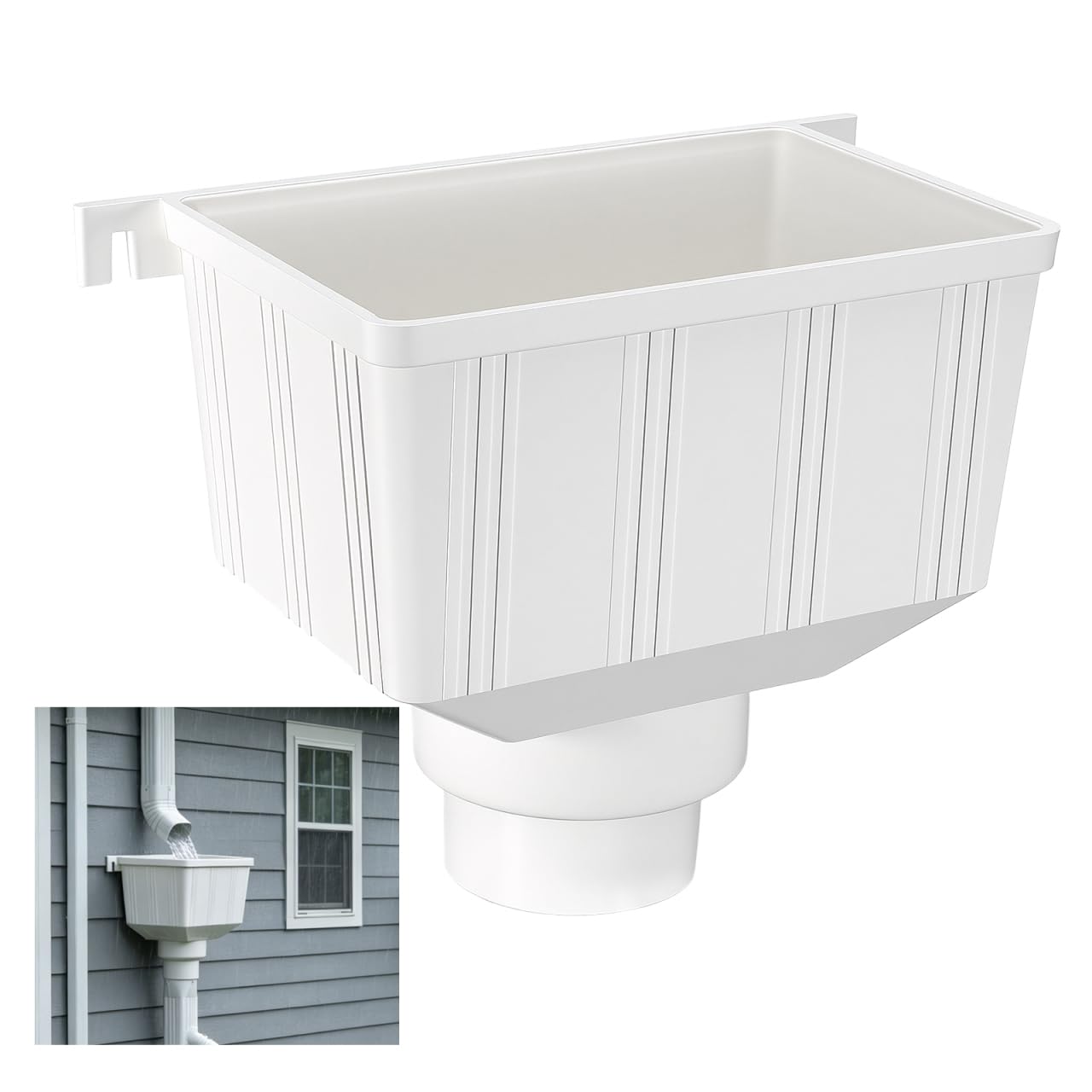 HOMSFOU Scarico Grondaia Downpipe Adattatore Universale Adattatore Paesaggio Deviatore Acqua Piovana Grande Imbuto Outdoor Acqua Piovana Grondaia Tamburo Drenaggio Olio Adaptador Bianco PVC Beccuccio