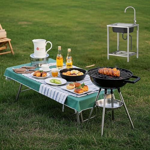 Fregadero exterior para autocaravanas y cobertizos con soporte funcional 6