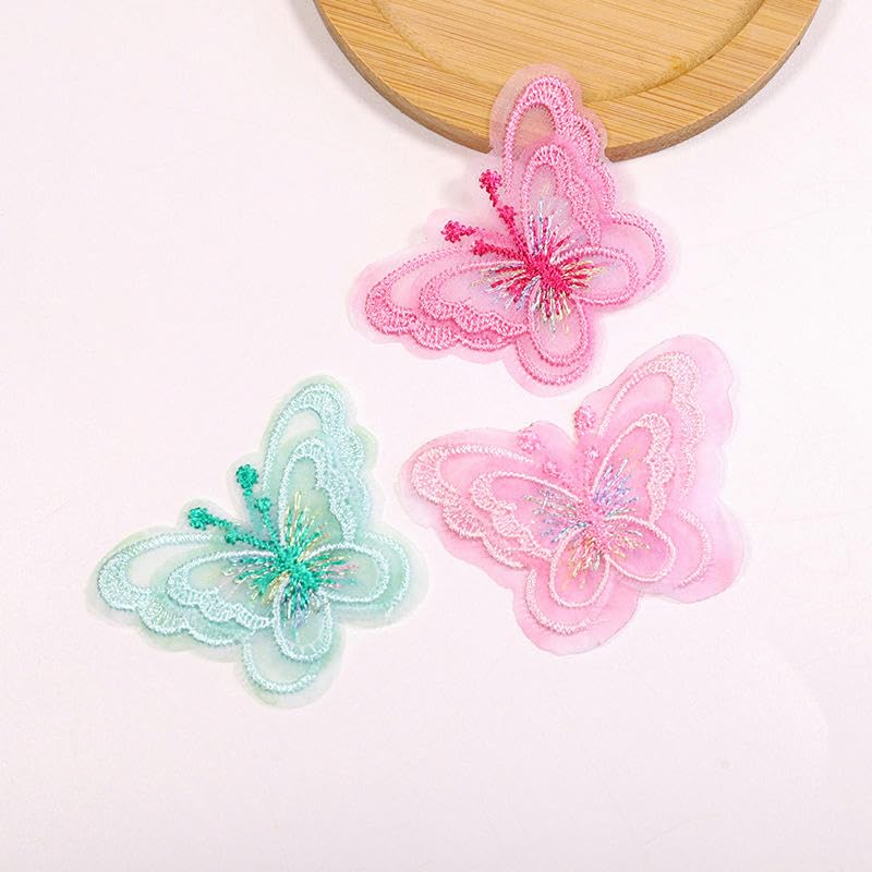 Naszywka haftowana 5 * 4CM 50 SZTUK Motyl Mała Naszywka Haftowana Żelazko Aplikacje Chińskie Na Odzież Duże Naszywki Kurtkę Jeansową(Shallow Purple)
