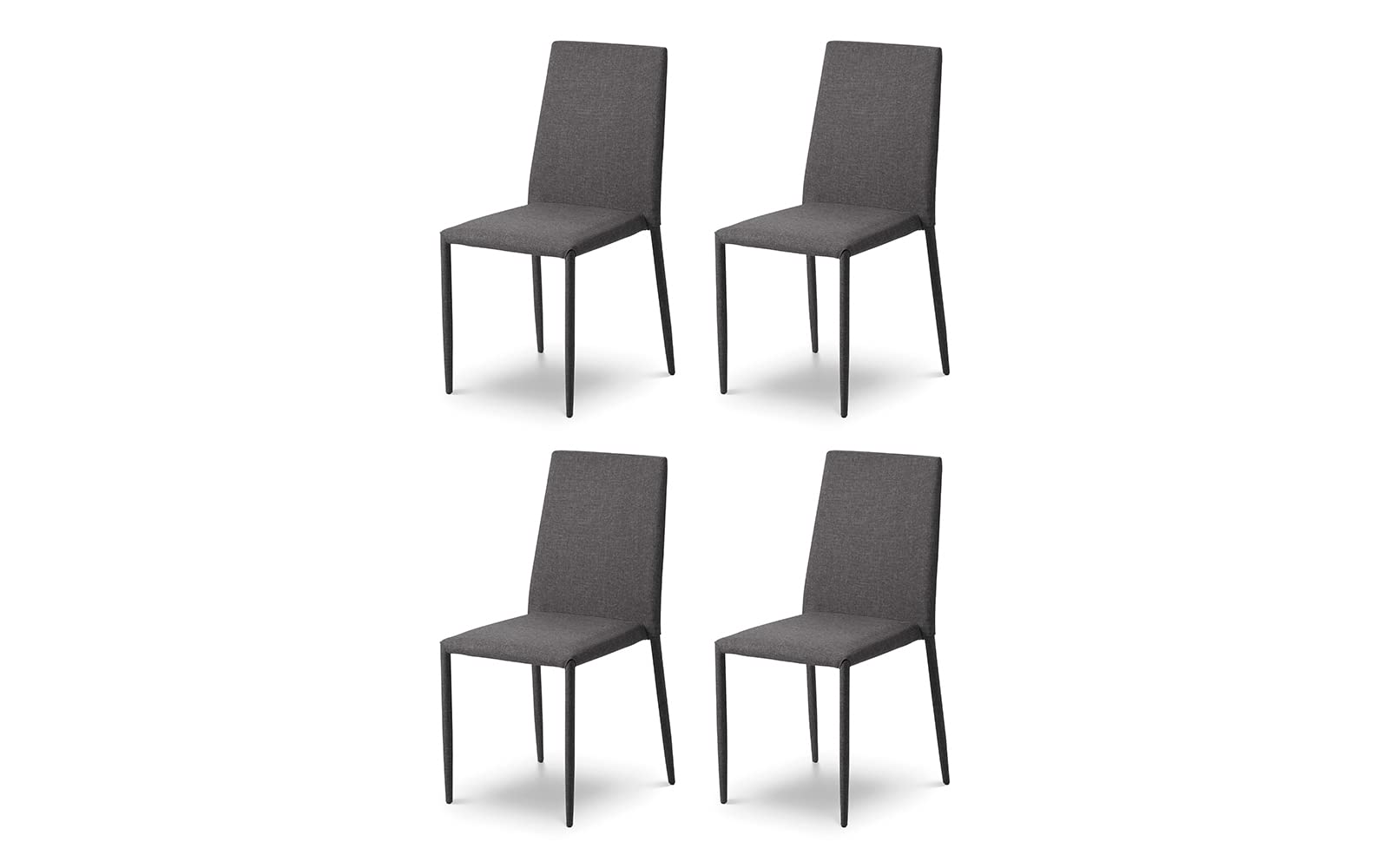 Julian Bowen Jazz Dining Chairs, Set of 4, Grey Fabric - H91 x W43 x D56cm