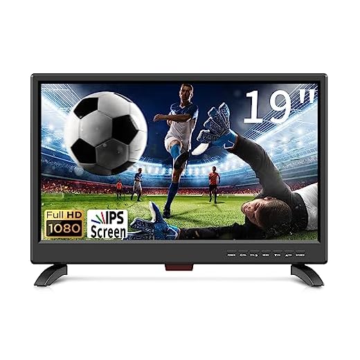 Feihe 19 Inch TV, FHD LED Flat Screen TV 1080p IPS Display w/Digital Dual Tuners ATSC/HDMI/VGA/AV/USB, 12 Volt RV TV Built in Dual Speakers Suitable for Kitchen/RV/Caravan and Boat