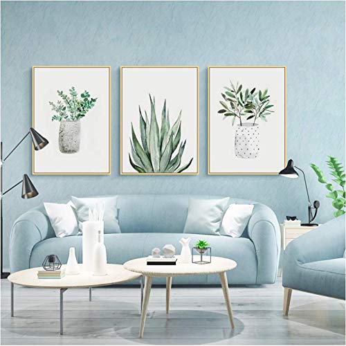 Toile peinture plantes déco salon morden pour habiller un mur vide