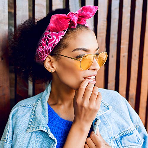 Uratot 12 Pack Cotton Tie Dye Bandana Paisley Bandanas Cowboy Handkerchiefs For Men And Women #TOP5