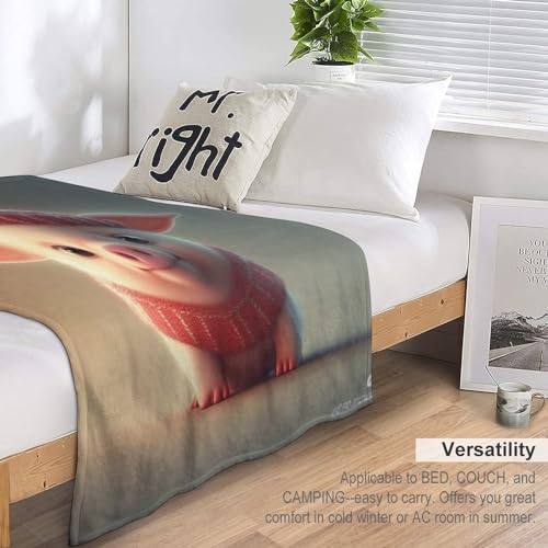 Plaid canapé cochon mignon couverture lit flannel cadeau idéal