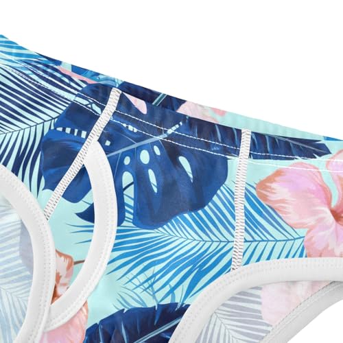 ODAWA Tropical Flowers Blue Monstera Leaves Boys Toddler Underwear, Boy Underwear 2T4
