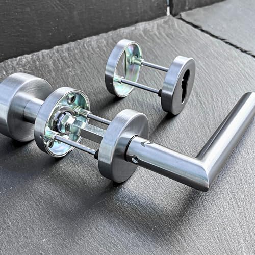 Sempro Wechselgarnitur Livia R2 – Edelstahl Türbeschlag mit festem Türknopf, Drückergarnitur für Eingangstüren & Zimmertüren