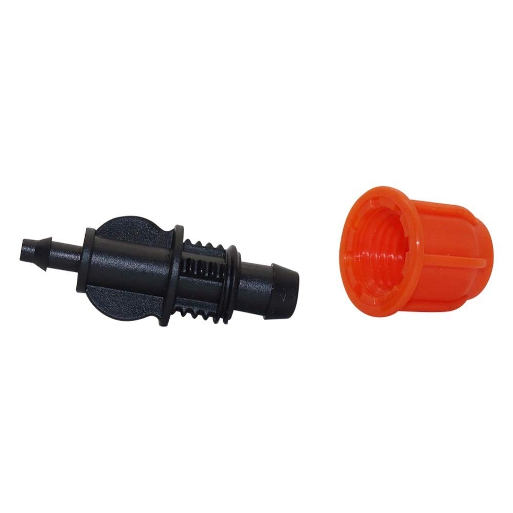 Złącze do węża ogrodowego 4/7 mm do 8/11 mm, proste złącze z nakrętką blokującą, ogrodowe mikroprzewody nawadniające, reduktor, proste złącze 100 szt. (kolor: Pomarańczowy, średnica: 3/8")
