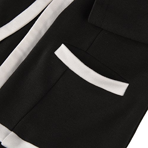 Mushare Women's Colorblock Wear To Work Business Party Bodycon One-Piece Dress (Black+White, Medium) #TOP2