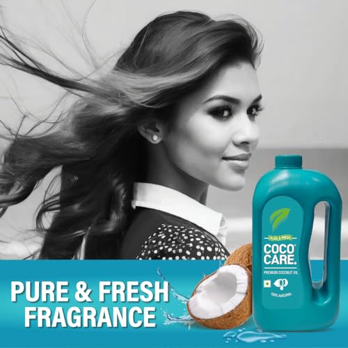 Image of Cococare Coconut Oil 100% Pure & Natural 1L | Finest Handpicked Dala Khopra from Kerala | Fresh Natural Fragrance | No Added Chemicals, Preservatives or Artificial Perfumes (Pack of 2)