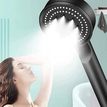 Mayaglory Turbo Fan Lite Hand Shower Handshower, Black [Energy Grade A++]