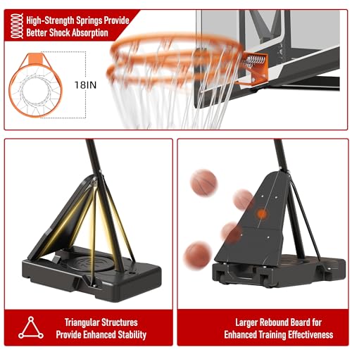 Cofiyard Basketball Hoop Outdoor with 54 Inch Shatterproof Backboard, 10FT Height Portable Basketball Hoop Outdoor with Sandbag, Adjustable Basketball Goal System