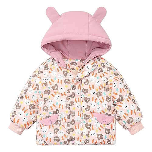 Toddler Winter Jacket Boys Girls Winter Cute Hoodie Cartoon Rabbit Pattern Jacket With Pockets Winter Coats