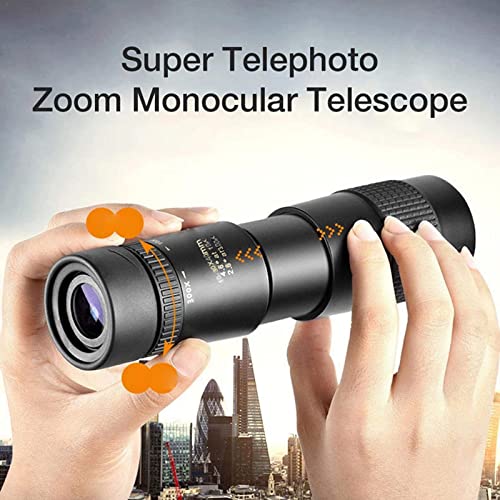 Image of 4K 10-300X40mm Monoculars Telescope, BAK4 Prism,FMC Lens, HD Waterproof Super Telephoto Zoom Monocular Telescope with Tripod for Bird Watching /Camping /Travelling /Hiking (TOnly Telescope)