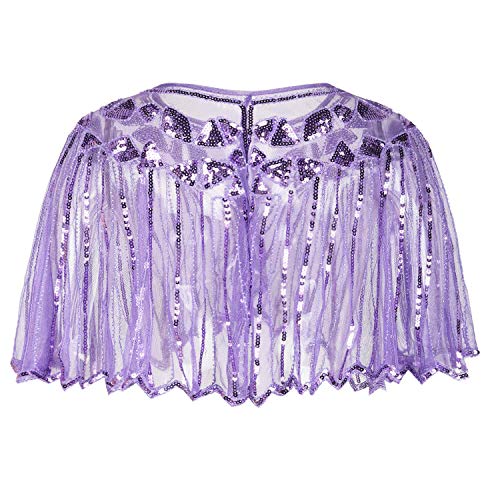 PrettyGuide Women's 1920s Shawl Beaded Sequin Deco Evening Cape Bolero Flapper Cover Up4