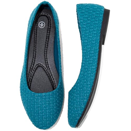 Image of Women's Ballet Flats Shoes Dress Slip on Shoes | PU Leather Teacher Business Casual Loafers Non Slip Low Heel Dressy