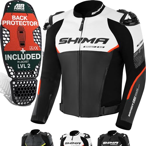 SHIMA BANDIT Veste Moto Homme Homologué AIRFORCE Dorsale Blouson Armure Protecion Vestes Ventilation Cuir Vetement Combinaison de Moto Sport Motos Aventure...