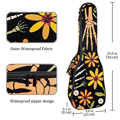 Housse de transport pour ukulélé avec mains en os et feuilles florales – Pour concert soprano ténor – 58,4 cm… - Les Beatles, Paul McCartney, John Lennon, RIngo Starr, George Harrison Housse de transport pour ukulélé avec mains en os et feuilles florales - Pour concert soprano ténor - 58,4 cm… – Image 5