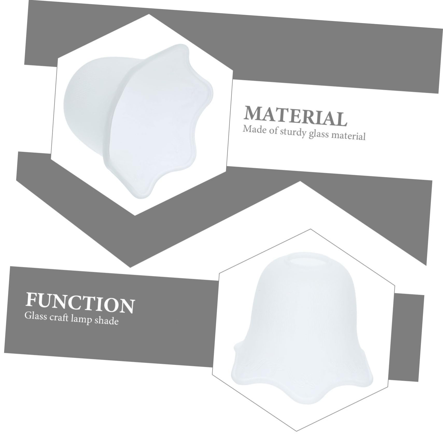 Abat-jour en Verre Décoratif Créatif Blanc, Lot de 2 Pièces