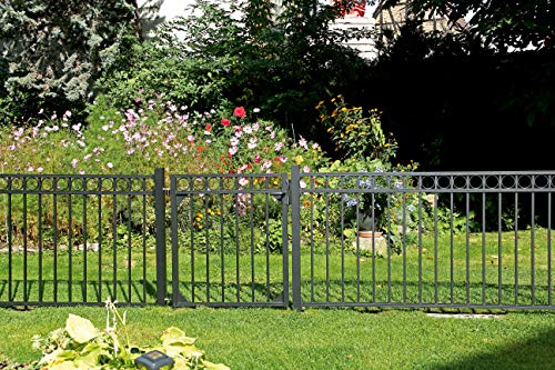 Alberts 510114 Einzeltorset Circle, zum Einbetonieren | verschiedene Höhen - wahlweise in verschiedenen Farben | matt-schwarz | Höhe 100 cm | Breite 1 m