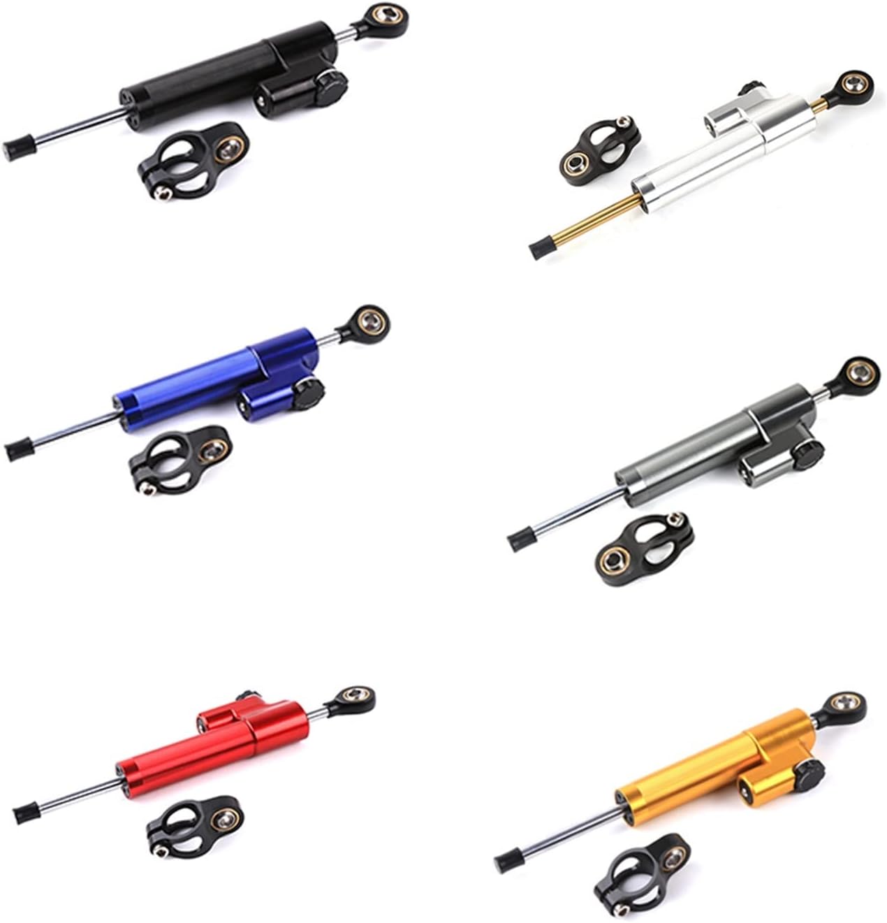 New Motorcycle Handlebar Accessories Shock Absorber Steering Damper Steering Stabilizer Increase stability(Blue)