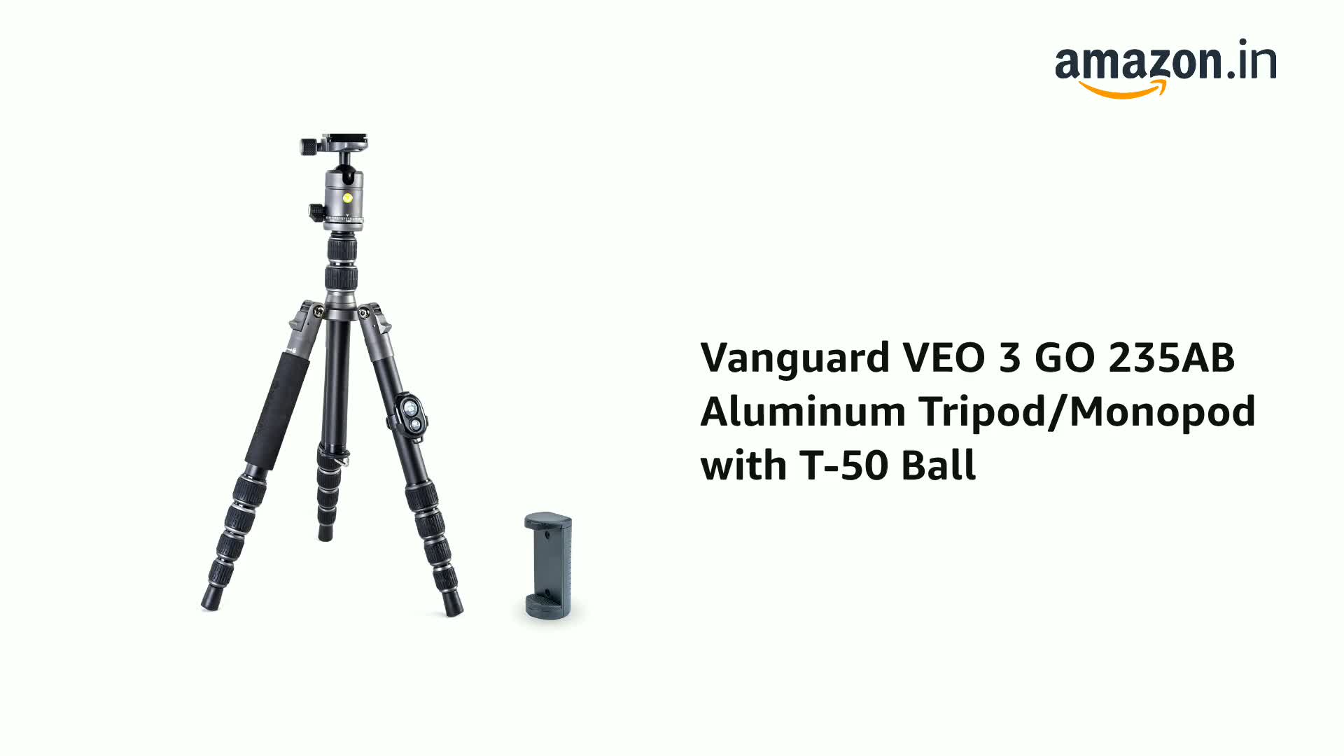 家電 VANGUARD VEO 3GO 235AB VEO 3 GO 235AB Aluminum Tripod / Monopod with Ball Head, Bluetooth