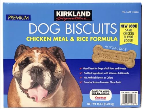 Kirkland Signature Premium Dog Biscuits Chicken Meal & Rice Formula 15 Lb