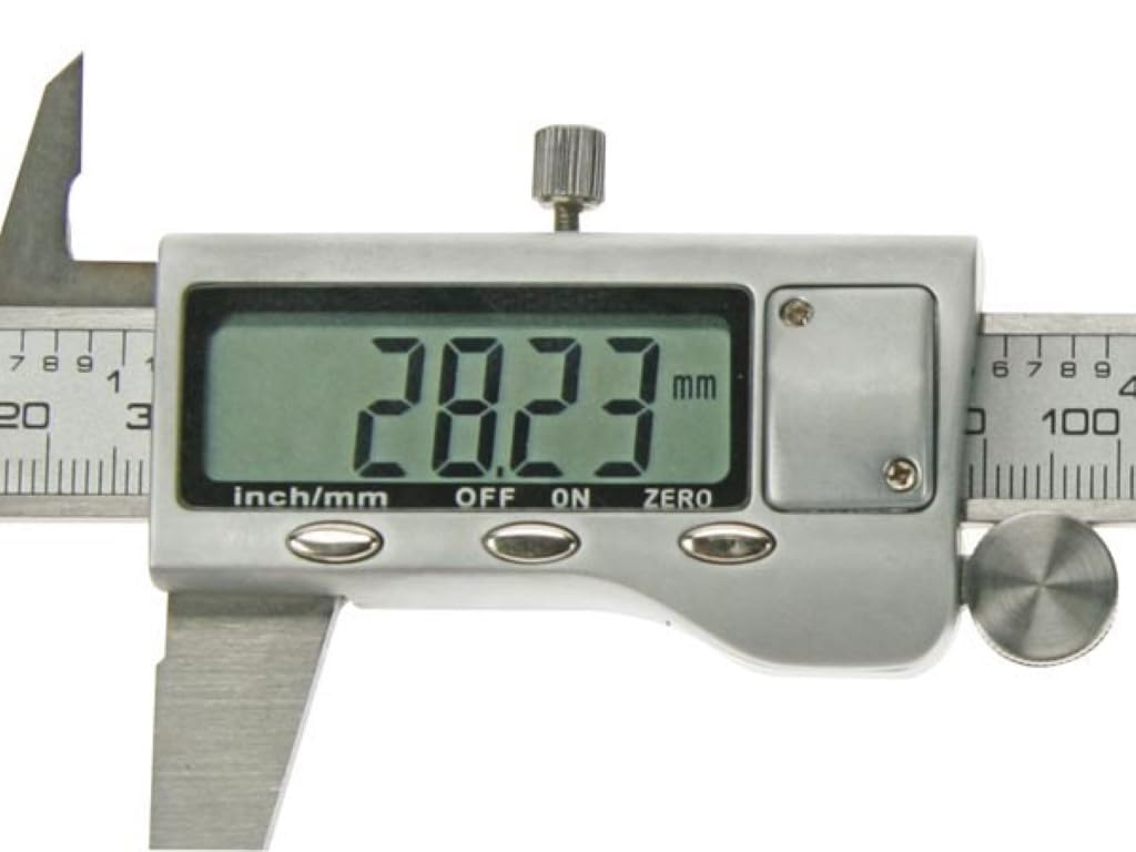 PEREL - Calibre deslizante de acero inoxidable 3472B con pantalla digital, 150 mm de longitud, resolución de 0,01 mm (20 unidades) 139346