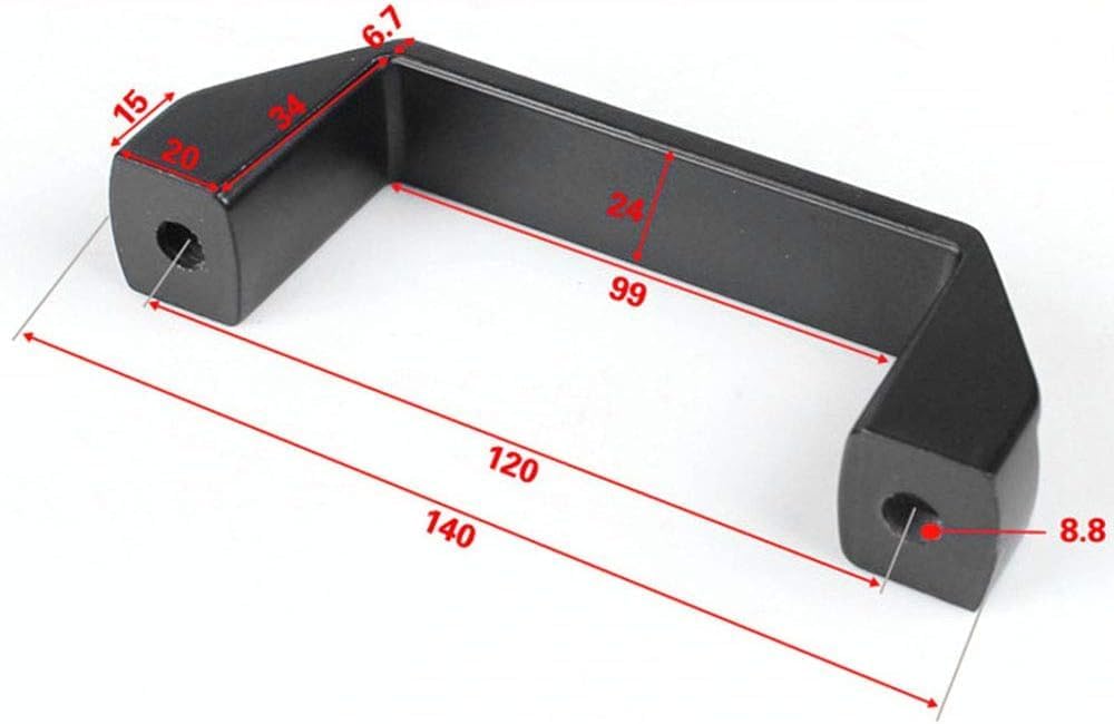 Black Aluminium Alloy Handle Rectangular Industrial Pull Handle for 30/40 Series Aluminum Extrusion Profile Accessories 120mm
