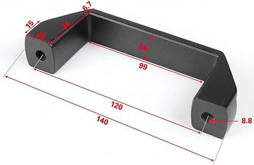 Vista 20 de Paquete de 2 manijas industriales rectangulares de aleación de aluminio plateado para 20 series de accesorios de perfil de extrusión de aluminio