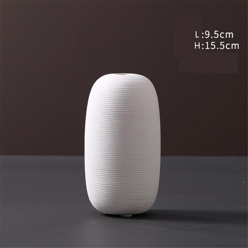 Wazony, Wazon Biały Ceramiczny Kompozycja Kwiatowa Do Salonu