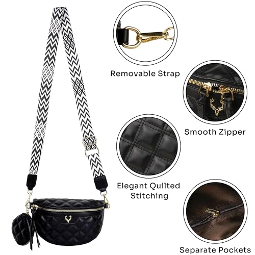 Sac banane matelassé diamant chic avec sangle ajustable confortable - 3