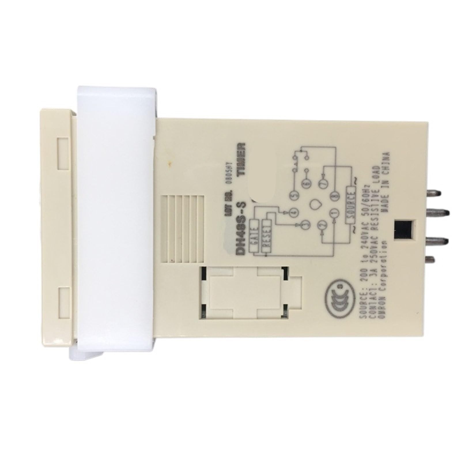 DH48S-S DH48S H5CN CA/CC 12 V 24 V 0,1 s-990 h Ciclo SPDT Mini relé Temporizador programable Digital + Base Contador Carril DIN(AC DC 12V)