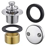 HANEBATH Brass Bathtub Drain Kit with Two-Hole Tub Overflow Faceplate, Brushed Nickel