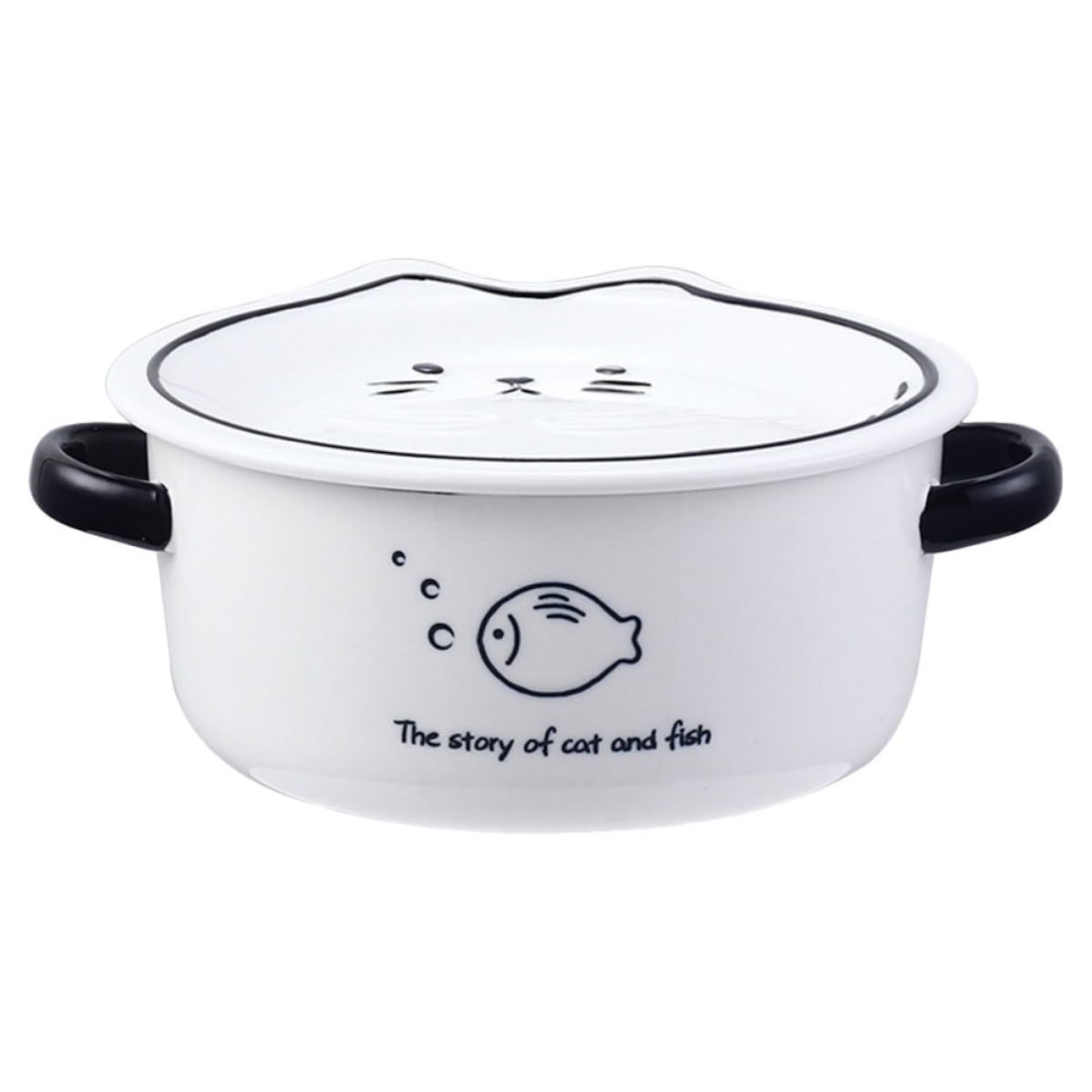Tazón de Ramen de Cerámica Resistente al Desgaste de 800ml Tapa, Reutilizable y Apto para Microondas, Adecuado para Sopa en Restaurantes y Uso Diario