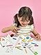 Haku Yoka 6303068 Wachsmal-Set, Malrolle Einhorn, 12 Bunte Wachsmalkreiden mit selbsthaftender Malvorlage, für Kinder ab 3 Jahren
