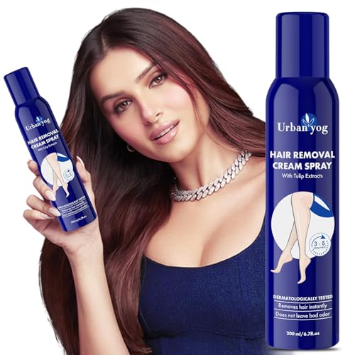 Urban Yog Painless Depilatory Spray for Women's Body Hair Removal - 6.76 Fl Oz | For Legs, Hands, Underarms & Back