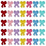 FREEBLOSS 35 Stück Häkelapplikation Mit Schleife Zum Aufnähen Handgefertigt Schöne Häkelschleife 7 Farben Gehäkelte Gestrickte Handgefertigte Applikation Gehäkelte Applikation Für Kleidung Party