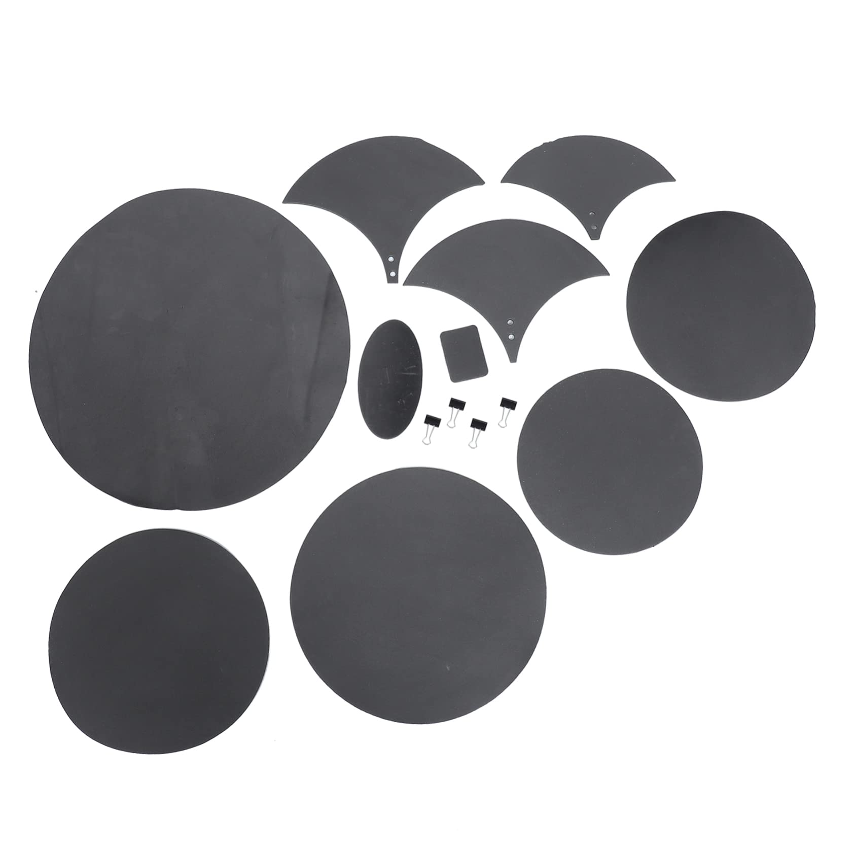 Kisangel 14Pcs Drum Mute Cushion for Drums and Cymbals Sound Dampening Pads Easy to Install Drum Accessories Black Drum Head Pads for Quiet Practice