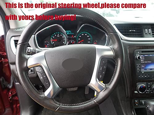 Loncky Genuine Leather Steering Wheel Cover For Chevrolet 2008-2013 Silverado 1500 /Silverado 2500 3500/2007-2014 Tahoe/2007-2014 Suburban 1500 /2007-2013 Avalanche 1500/2009-2015 Traverse/Express #TOP6
