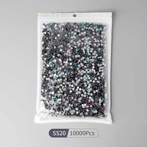 Image of 10000PCS Green Volcano Rhinestones Bulk, Flat Back Crystal Glass Stone Round Gems,SS20, 4.6-4.8mm