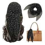 OVYLYA Fashion Head Scarf for Women Hair 31.5 Inch Square Head Scarf - 90s Style Bandana, Scarf Top & Shawl Wrap​ (Black)