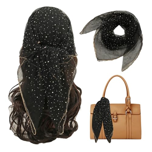 Fashion Head Scarf for Women Hair 35 Inch Square Head Scarf - 90s Style Bandana, Scarf Top & Shawl Wrap​